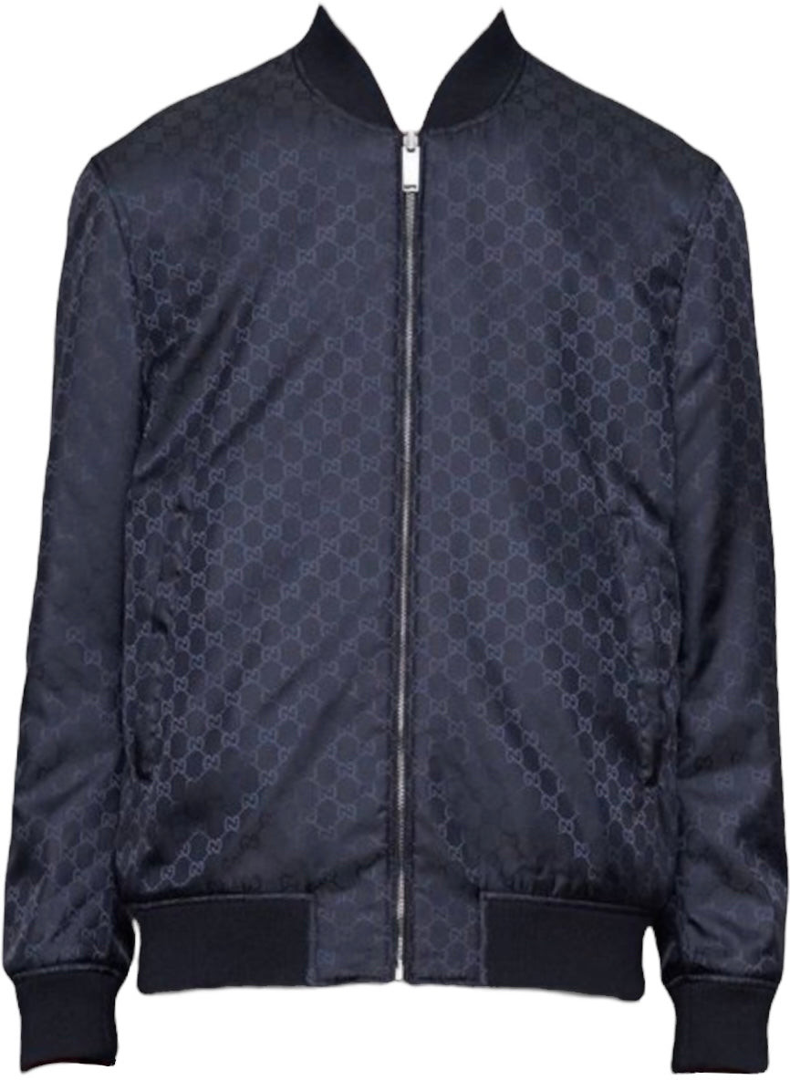ジャケット・アウター GUCCI Reversible Nylon Bomber Jacket Reversible nylon canvas jacket in dark blue | GUCCI® US