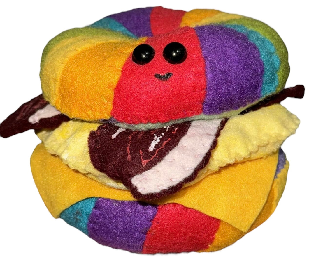 Lucy Sparrow “Rainbow BEC Bagel”