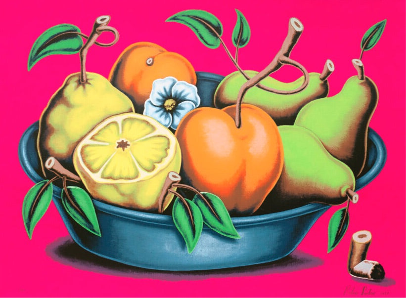 Pedro Pedro “Bowl of Fruit with Flower and Cigarette Butt”